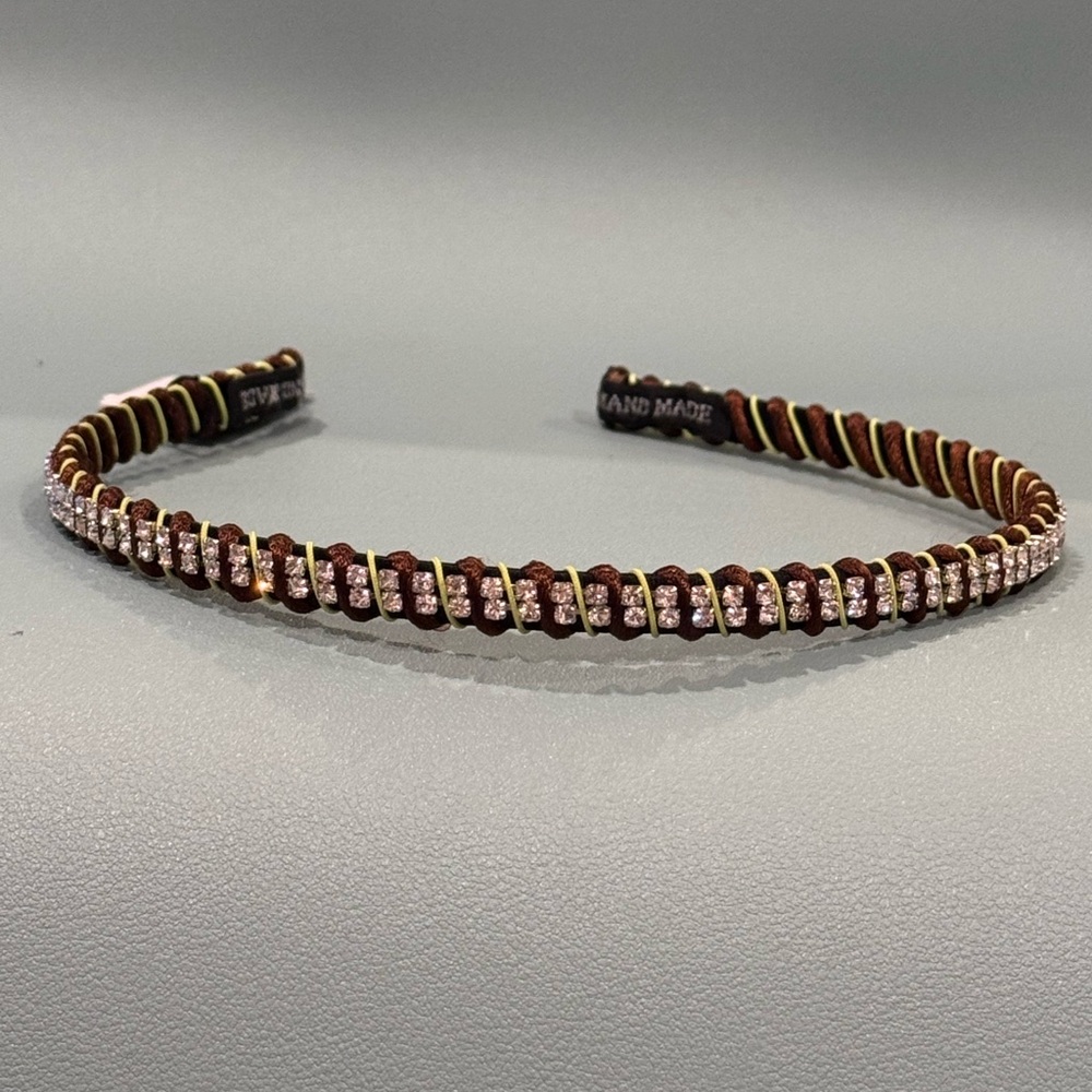 Cara New York Elegant Brown and Green Rhinestone Headband